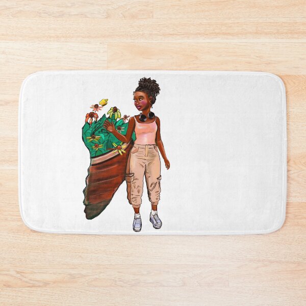 Item preview, Cool black girl with headset wearing khaki cargo pants /trousers designed and sold by Artonmytee.