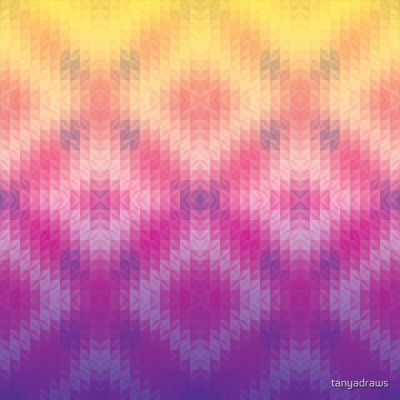 "Ombre Sunset Geometric Pattern" by tanyadraws Redbubble