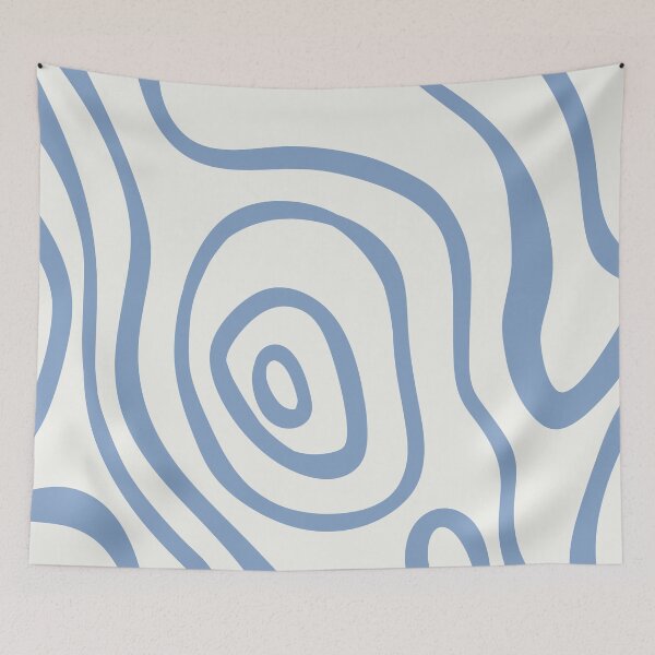 Item preview, Cute Earthy Aesthetic Mid Century Modern Minimalist Abstract Pattern Light & Dark Blue designed and sold by scorpiolane.