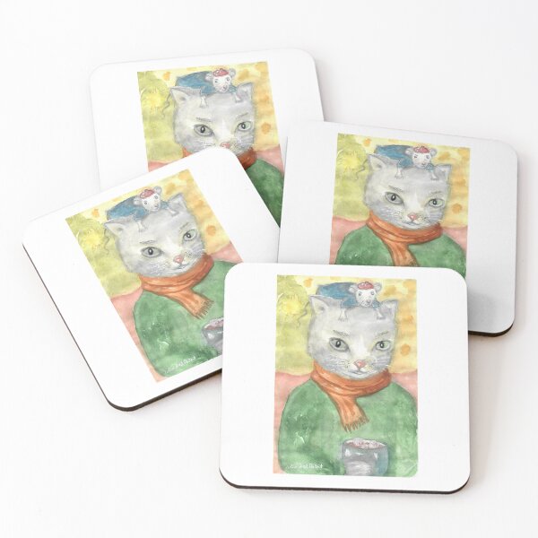 Item preview, Cat and mouse watercolor designed and sold by Julia's Print Studio .