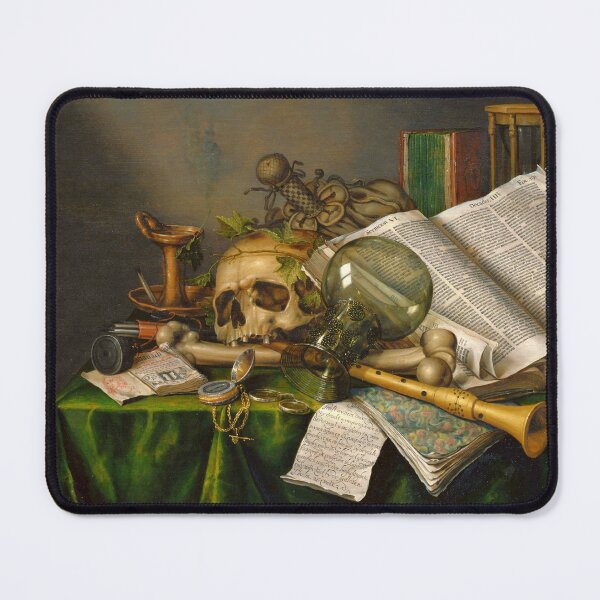 Item preview, Vanitas - Still Life with Books and Manuscripts and a Skull by Edwaert Collier, Dutch, 1663 designed and sold by Shapes-Mania.
