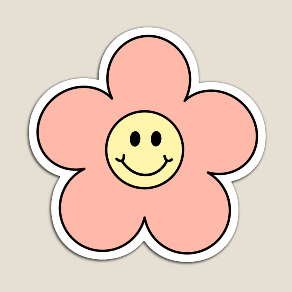 Smiley Face Flower Sticker by Happy Peach Club for iOS & Android