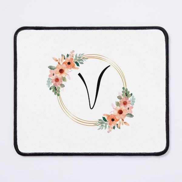 Item preview, Monogram Letter V | Coral Floral Design designed and sold by JustSeasons.