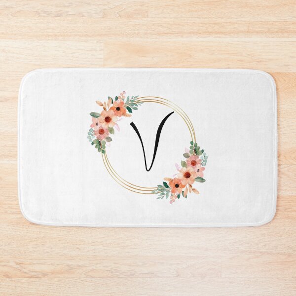 Item preview, Monogram Letter V | Coral Floral Design designed and sold by JustSeasons.