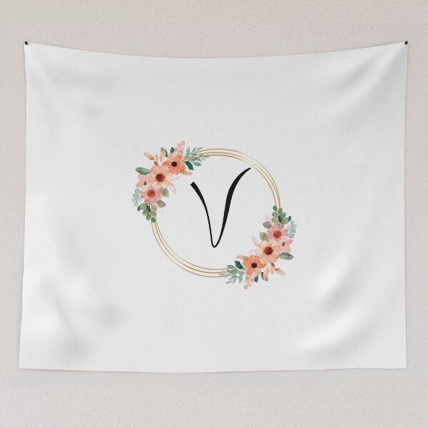 Item preview, Monogram Letter V | Coral Floral Design designed and sold by JustSeasons.