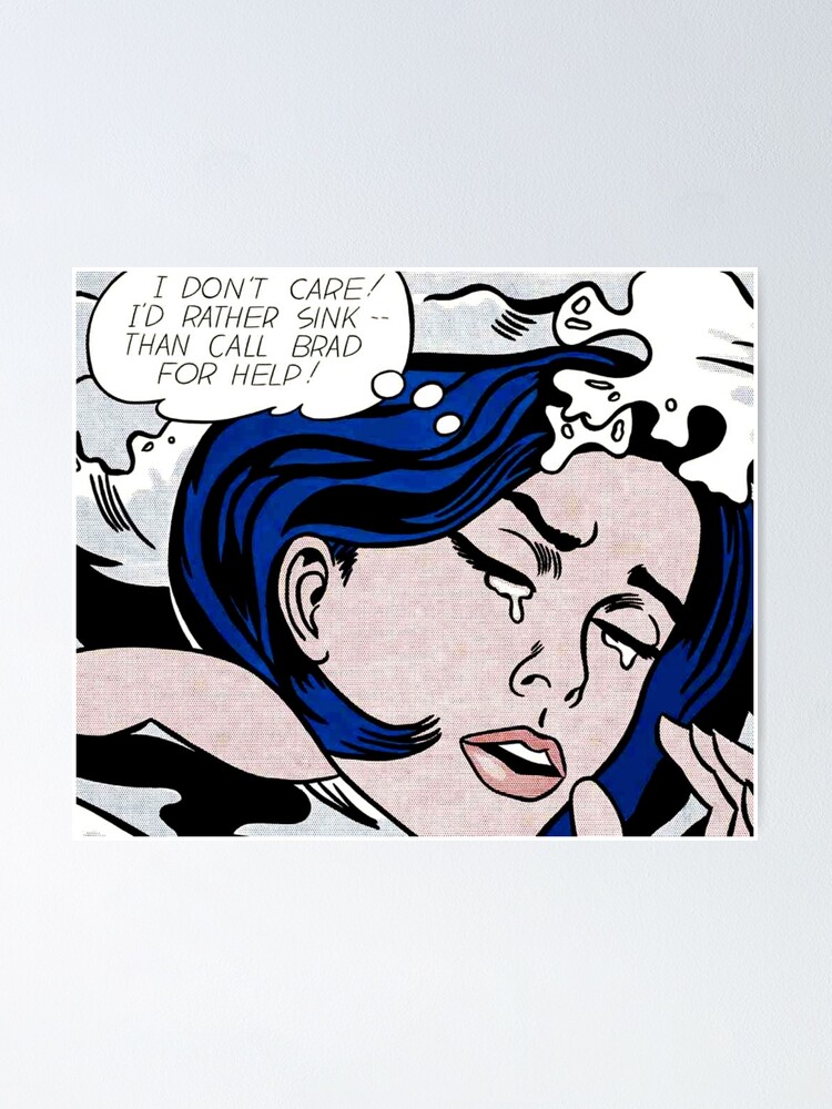 Roy Lichtenstein Poster Drowning Girl 1989 Poster For Sale By Megaplus Redbubble 