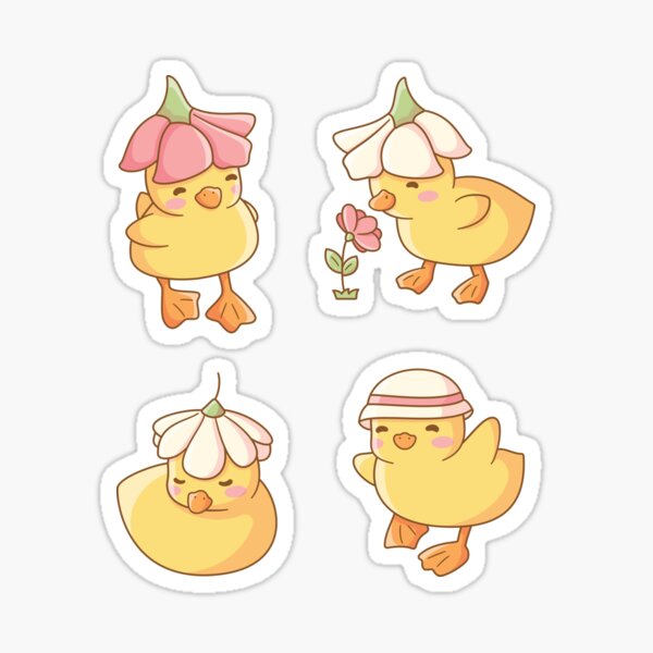 Aperçu de l'œuvre Canetons mignons avec des fleurs créée et vendue par LuYukari.