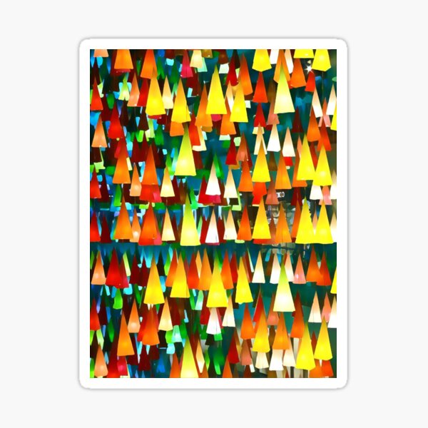 Colorful Hanging Art Triangular Pyramid Shapes Sticker