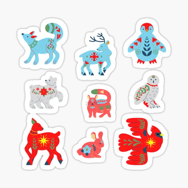 Item preview, Vintage style Christmas animals,yuletide season, xmas decorations, cosy christmas,  designed and sold by allycat57.