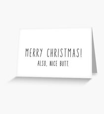 Christmas Card For Him - Boyfriend Christmas Card - For Girlfriend - Funny Holiday - Nice Butt Greeting Card