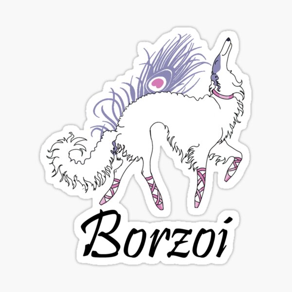 Ballet Borzoi Sticker