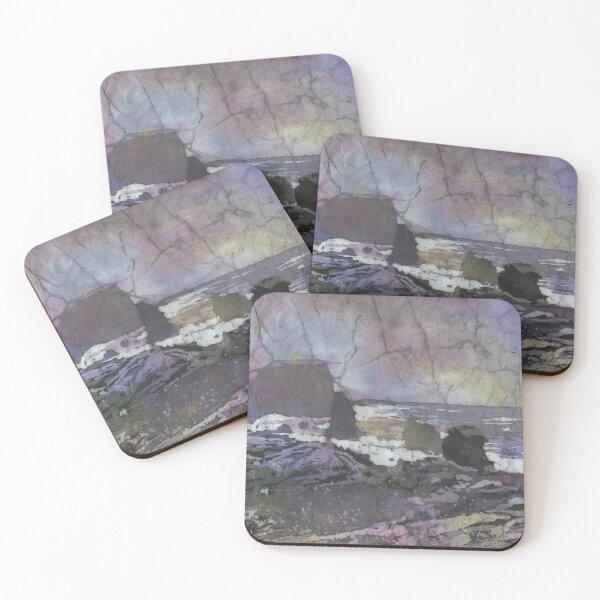 Item preview, Reykjanestá Peninsula in Iceland.  Watercolor painting rocky coastline Iceland  designed and sold by rfoxphoto.