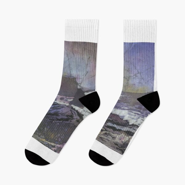 Item preview, Reykjanestá Peninsula in Iceland.  Watercolor painting rocky coastline Iceland  designed and sold by rfoxphoto.
