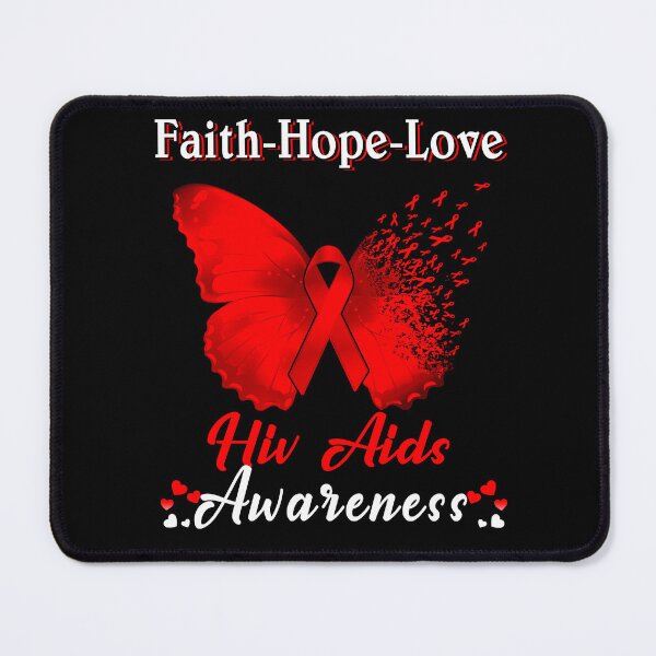Item preview, Faith Hope Love Butterfly Hiv Aids Awareness designed and sold by Gillosina.