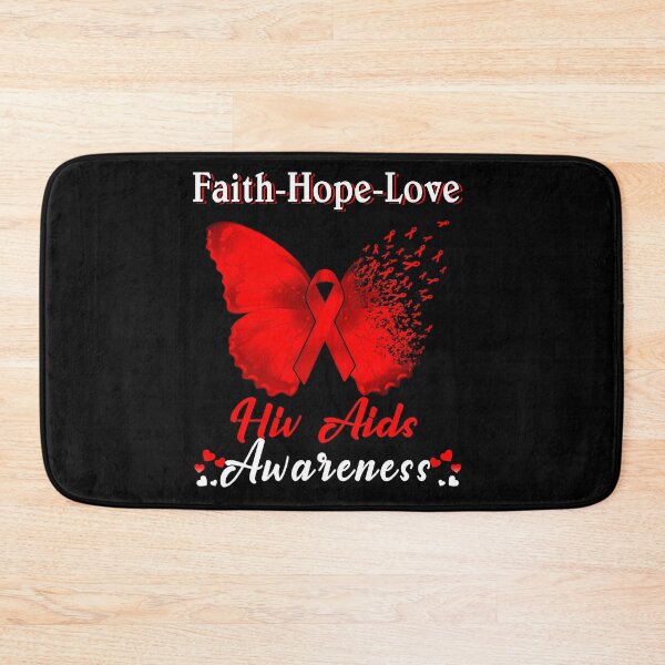 Item preview, Faith Hope Love Butterfly Hiv Aids Awareness designed and sold by Gillosina.