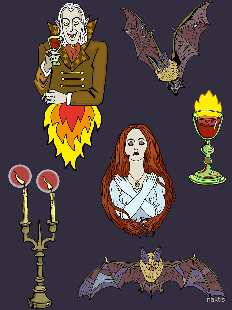 Vampire Halloween seamless pattern. by naktis