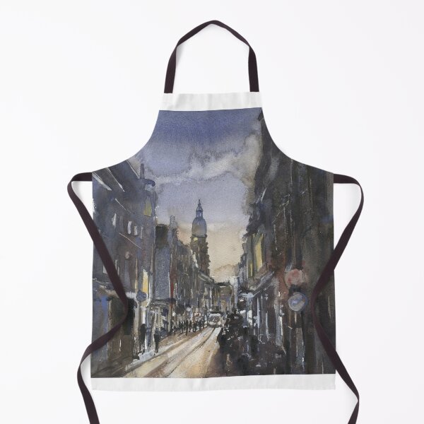 Item preview, Amsterdam night street scene watercolor painting.  Medieval architecture Amsterdam designed and sold by rfoxphoto.