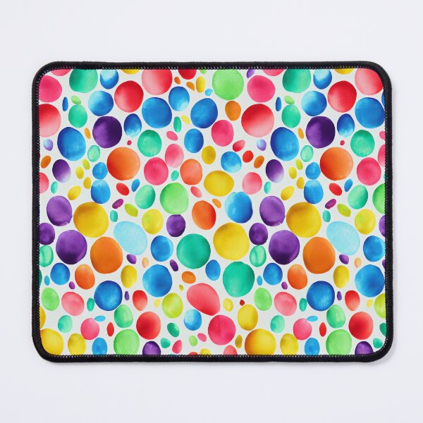 Item preview, Rainbow watercolor paint dots on a white background happy designed and sold by ClairesPatterns.