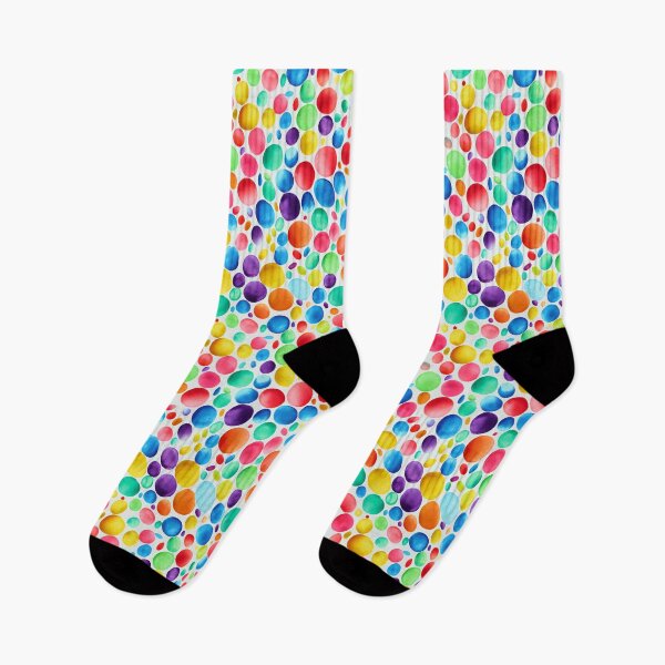 Item preview, Rainbow watercolor paint dots on a white background happy  designed and sold by ClairesPatterns.