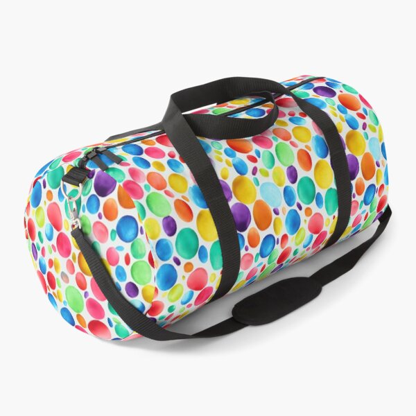 Item preview, Rainbow watercolor paint dots on a white background happy  designed and sold by ClairesPatterns.