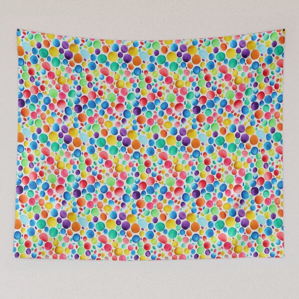 Item preview, Rainbow watercolor paint dots on a white background happy  designed and sold by ClairesPatterns.