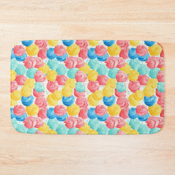 Item preview, Pastel Colored Cake Topping Icing Swirls Whirls on a White Background Happy Positive Vibes designed and sold by ClairesPatterns.