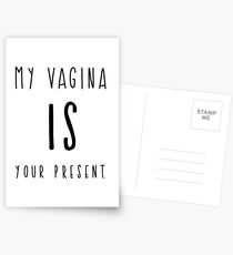 Funny Christmas Card. Funny Birthday Card. My Vagina IS Your Present Postcards