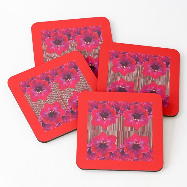 Item preview, RED AMARYLLIS GARDEN FLOWER PATTERN ABSTRACT ART designed and sold by sharlesart.