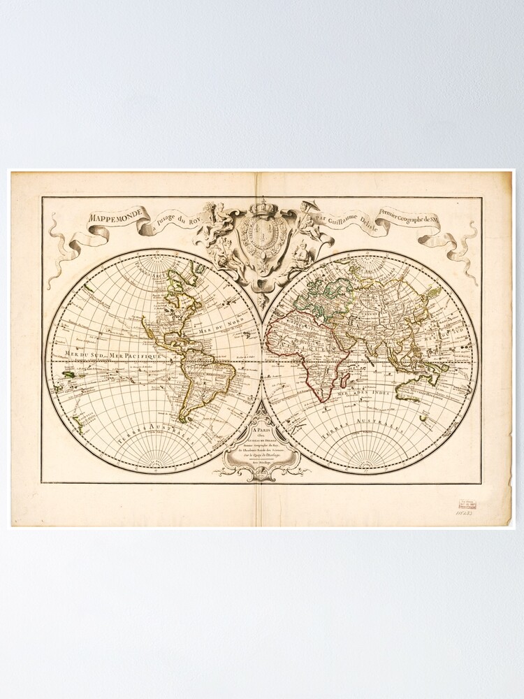 Mappemonde a l'usage du roy (World Map from 1720) | Poster