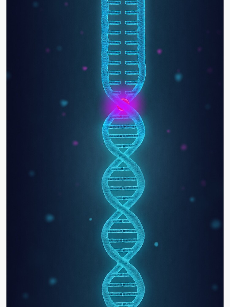 "Helicase Unraveling the Double Helix of DNA" Spiral Notebook for Sale