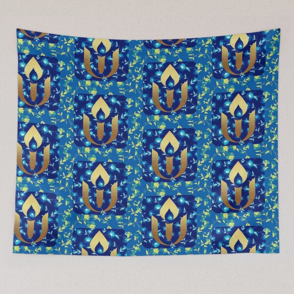 Item preview, Blue on blue floral chalice Unitarian Universalism  designed and sold by KCAbdelnour.