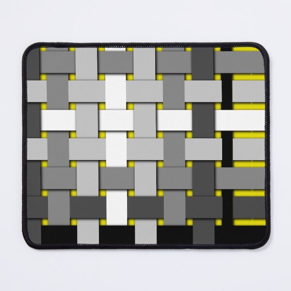 Item preview, Grayscale woven plaid checks with shading on yellow designed and sold by LawsonFabrics.