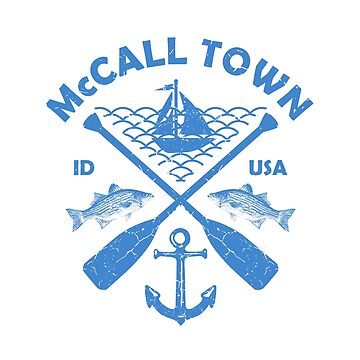 McCall Lake Town, Idaho, Fishing Boat Paddle Adventure Sticker