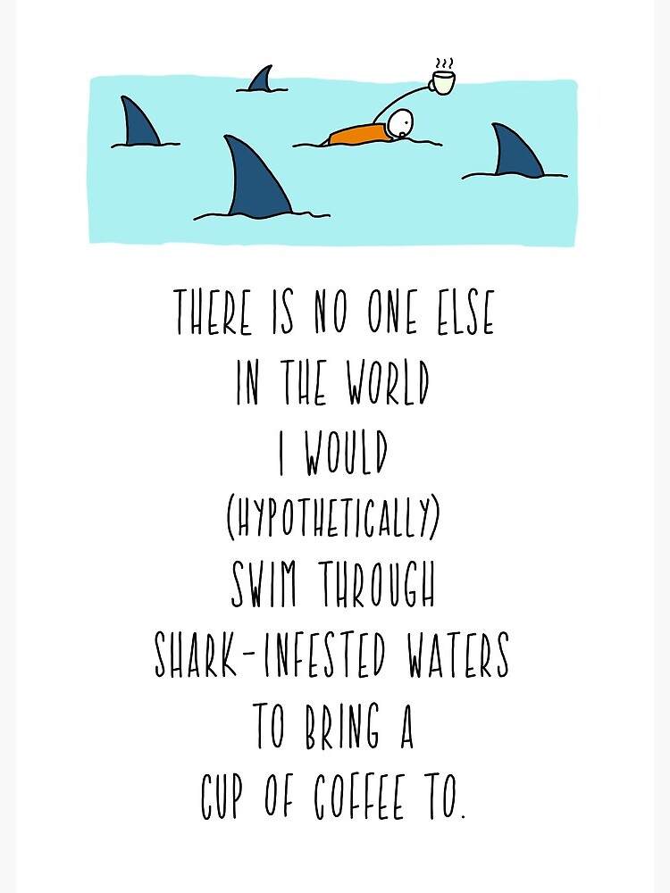 Thumbnail 2 of 2, Greeting Card, Anniversary Card. Shark Infested Waters designed and sold by itslilpeanut.