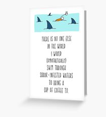 Anniversary Card. Shark Infested Waters Greeting Card