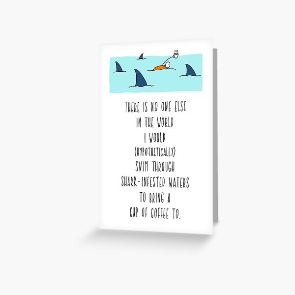 Anniversary Card. Shark Infested Waters Greeting Card