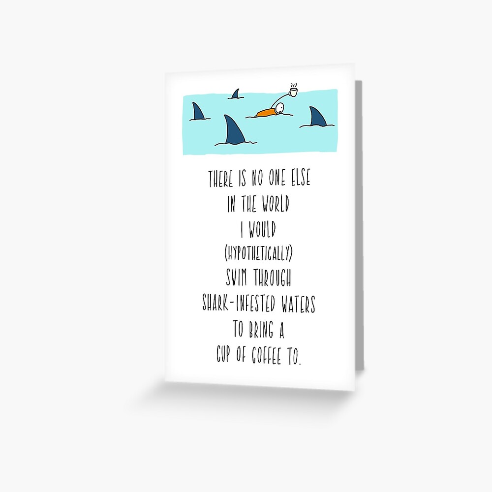 Anniversary Card. Shark Infested Waters Greeting Card