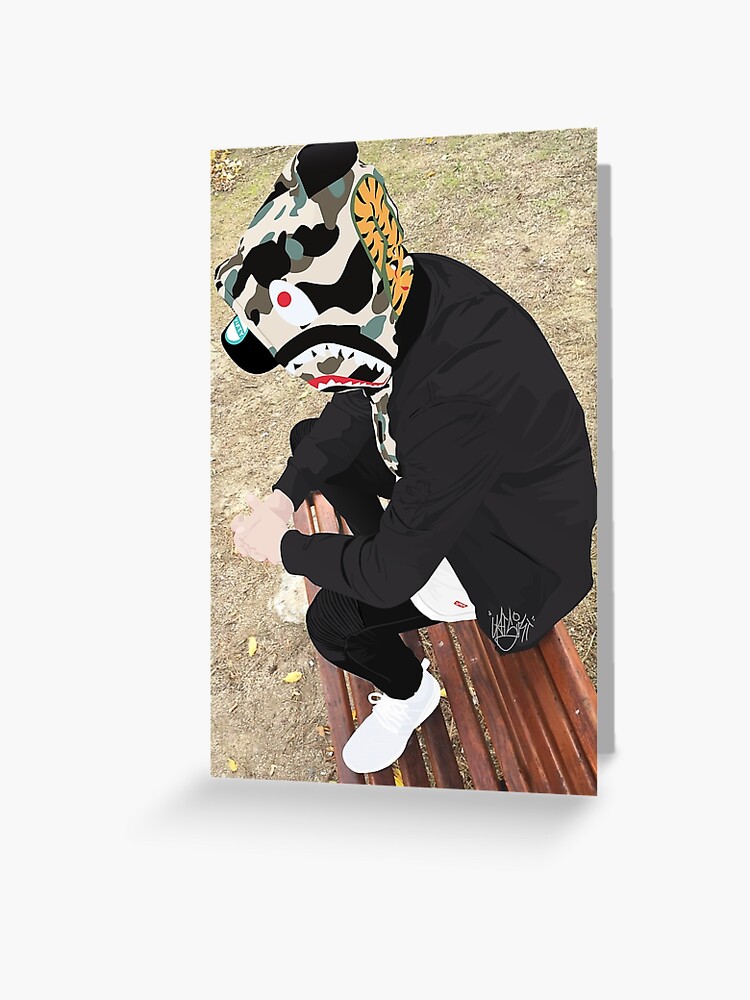 Bape Greeting Card by Natsirtdraw