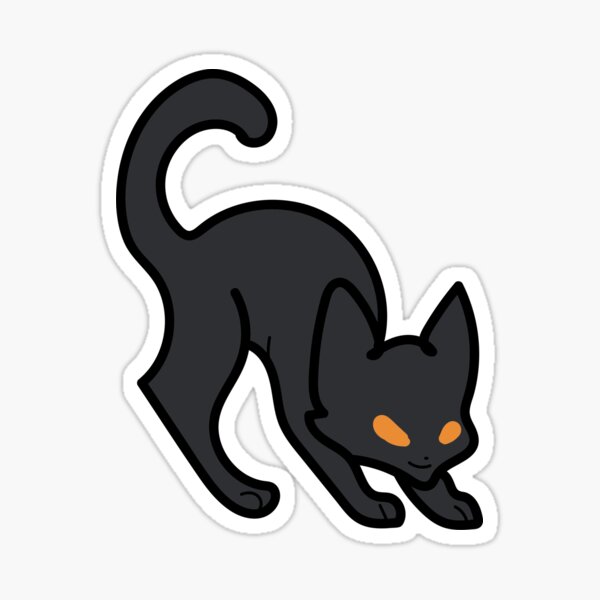 Scared Black Cat Sticker