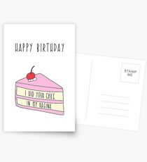 Birthday Card Boyfriend. I hid your cake in my vagina Postcards