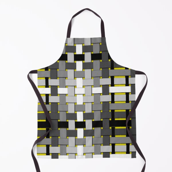 Item preview, Grayscale woven plaid checks with shading on yellow designed and sold by LawsonFabrics.