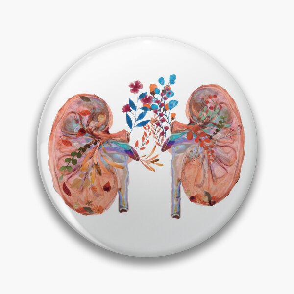 Item preview, Floral Watercolor Kidney Anatomical Urology Art designed and sold by redbubbleart18.