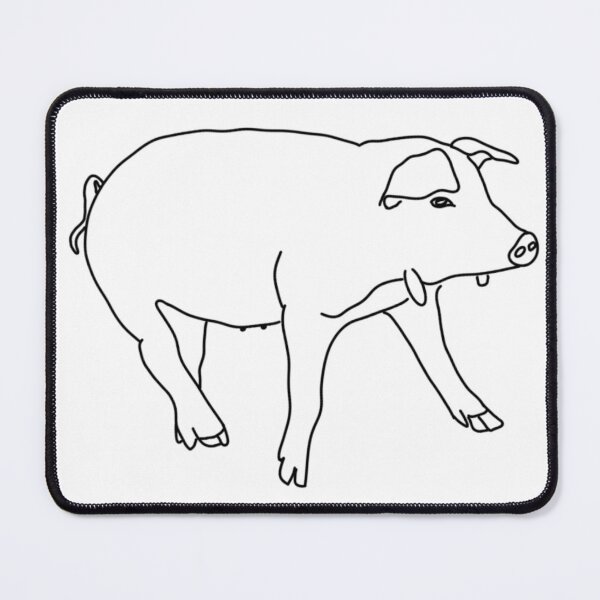 Item preview, Red Wattle Pig side view, black font designed and sold by Eva Freeman.