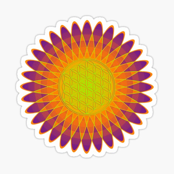 Copy of Flower Of Life - Geometric Sinus Curves Blossom 2 Sticker