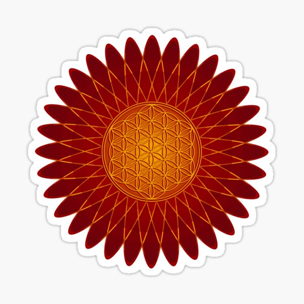Copy of Flower Of Life - Geometric Sinus Curves Blossom 3 Sticker