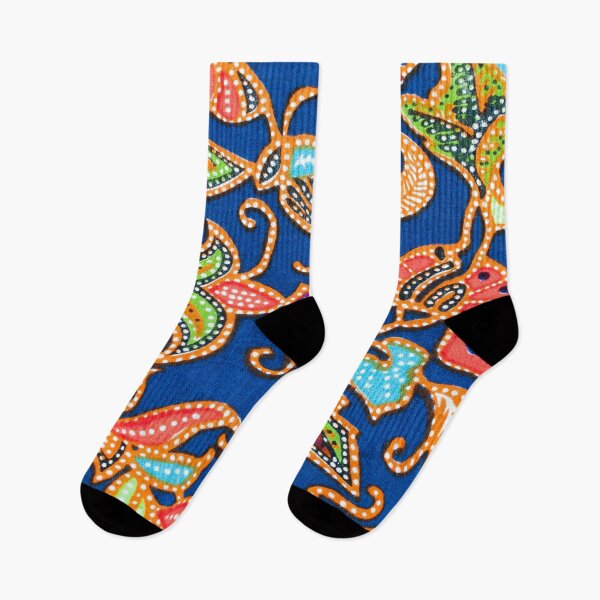 Item preview, Painted Floral Pattern On Blue Background designed and sold by TheCatmeow2000.