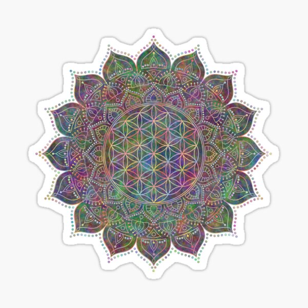 Flower Of Life - India Mandala 1 Sticker