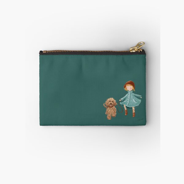 Item preview, Girl and dog in the rain designed and sold by LabradoodleLove.