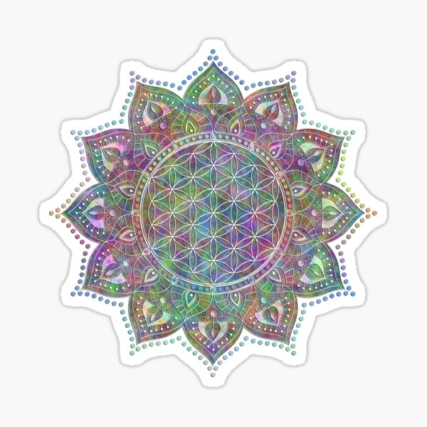 Copy of Flower Of Life - India Mandala 2 Sticker