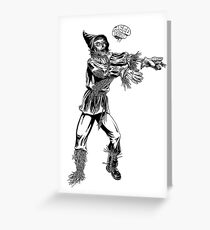 Scarecrow Zombie Needs Brains Greeting Card